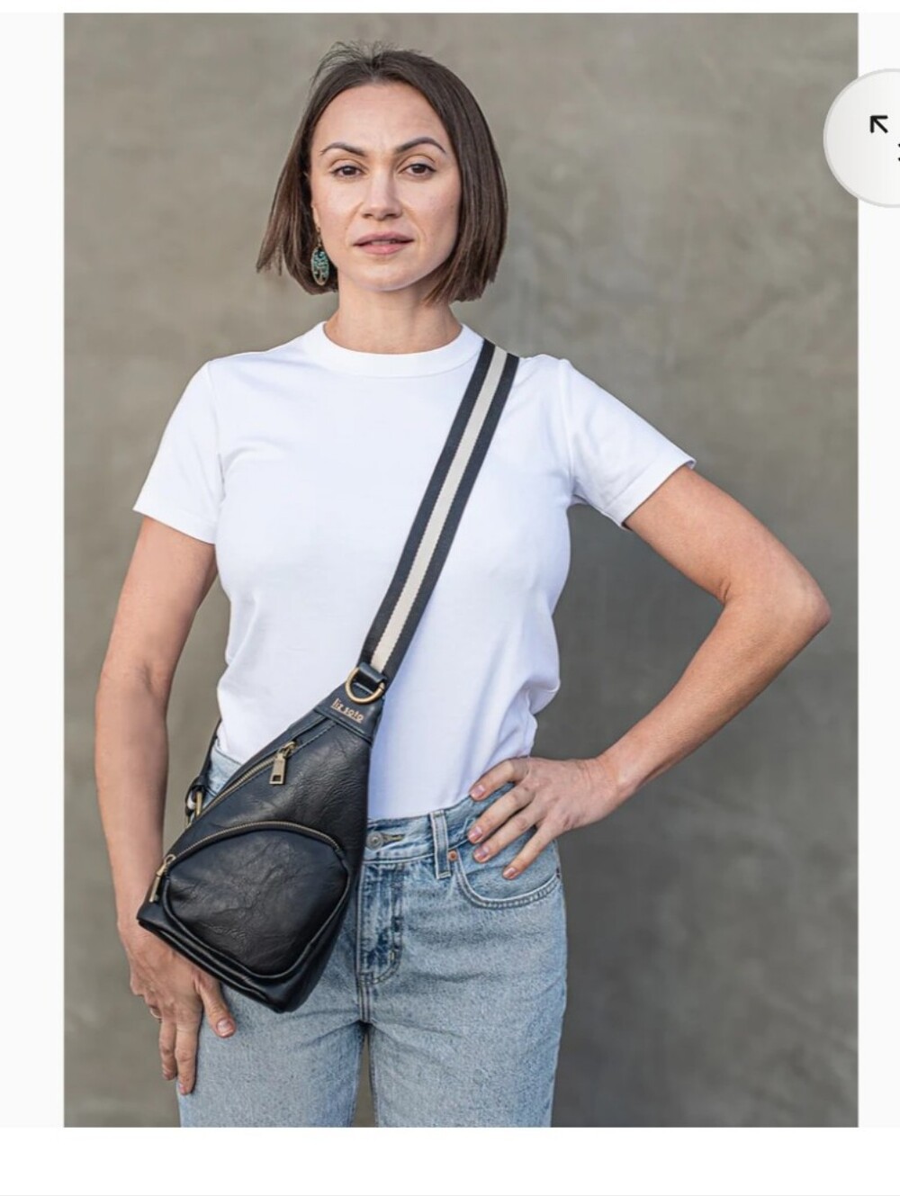 Liz Soto Black Vegan Leather Crossbody Sling Bag